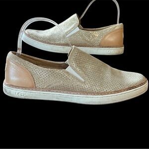 UGGs Adley Perf Slip On Gold White and Tan Size 9